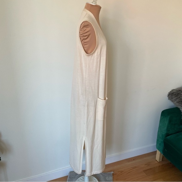 Theory Torina SL Refine Sleeveless Merino Wool Longline Duster Cardigan EUC Sz S - Picture 4 of 8